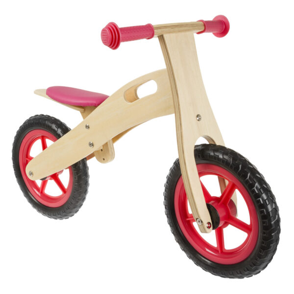 Jooksuratas M-Wave, puidust 12", 2-4aastasele, roosa