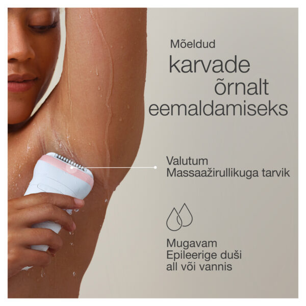 Braun epilaator Silk epil 7, märg- ja kuivkasutus, valge/roosa - Image 5