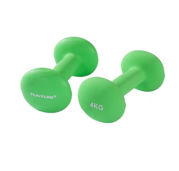 Neopreenist hantlid TUNTURI 4kg, roheline 2tk