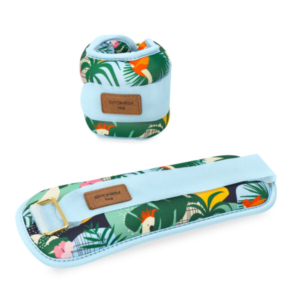 Randme- ja pahkluuraskused SPOKEY Home Jungle 2x1 kg, sinine-kirju - Image 5